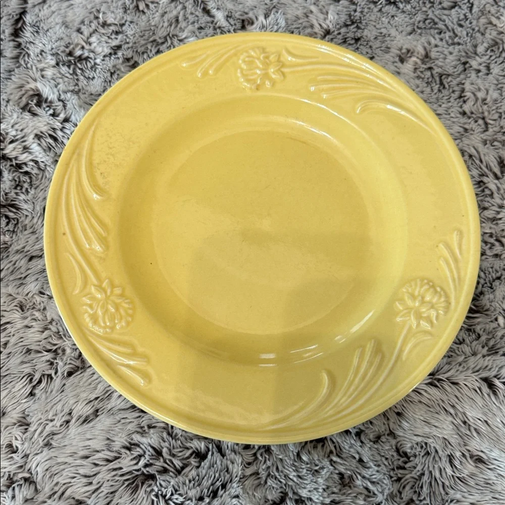 Lenox Poppies Rainbow Yellow Set of 4 Salad Lunch Plates 8.4